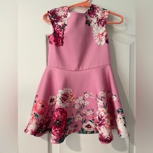 Toddler 2T pink flower dress with rhinestones